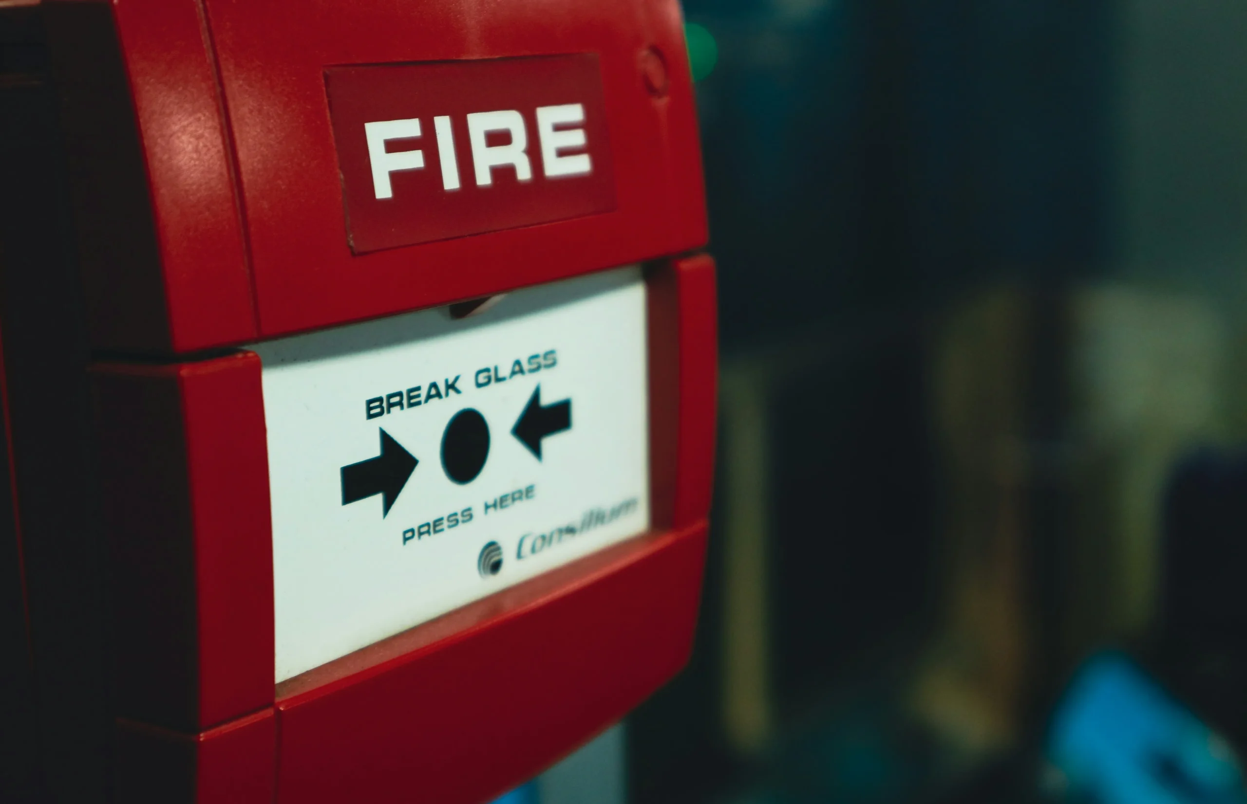 Close-up of fire alarm
