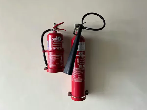 two fire extinguisher.
