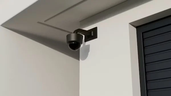 a cctv camera installed on a building.
